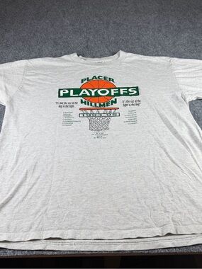 Vintage 90s placer high school hill men basketball playoffs T shirt XL Men USA